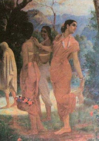 Raja Ravi Varma Ravi Varma Shakuntala, a character in the epic Mahabharata oil painting image